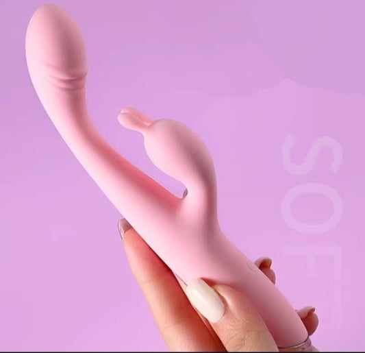 Silicone Dual-Stimulation Rabbit Vibrating Massager – 10 Modes, Body Safe, Waterproof & Rechargeable